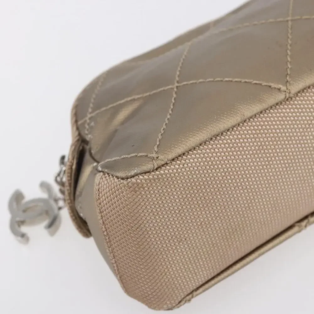 Chanel Leather Paris Biarritz Pouch Gold